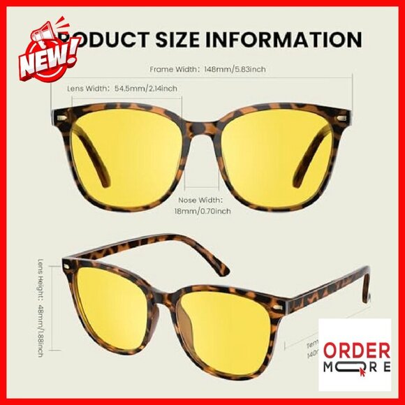 Night Vision Driving Glasses Anti Glare Polarized Yellow Lens Lightweight main image 6